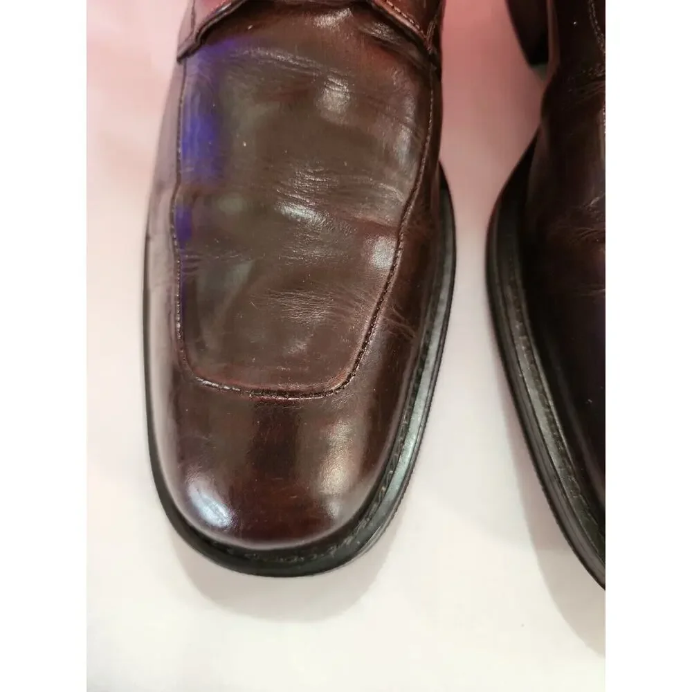 Johnston And Murphy Men's 10 M Handcrafted Italy Leather Oxford brown Shoes